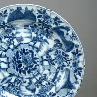 A 19th century blue & white dish in the kangxi taste