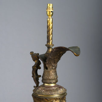 A gilt metal ewer