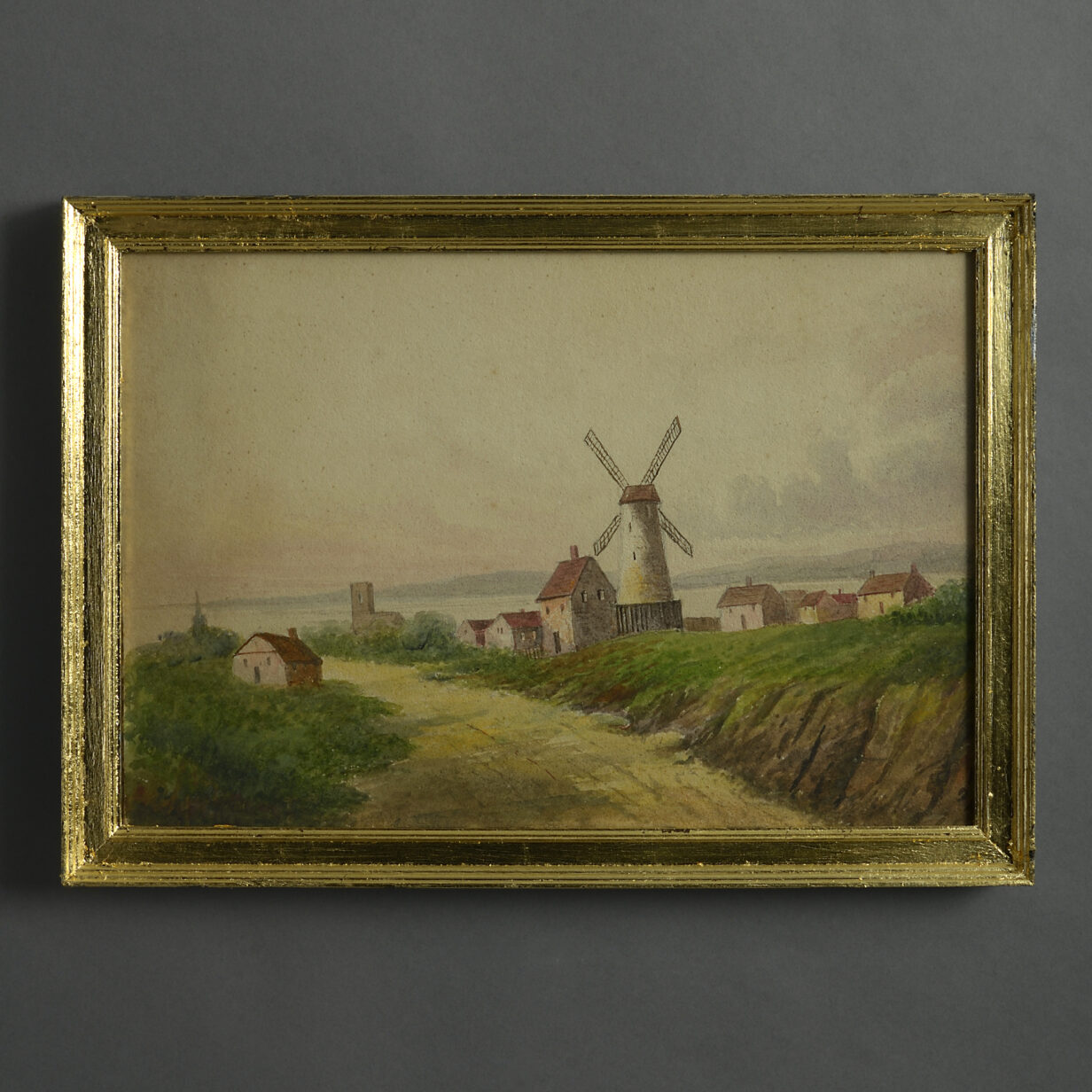 Watercolour of a windmill