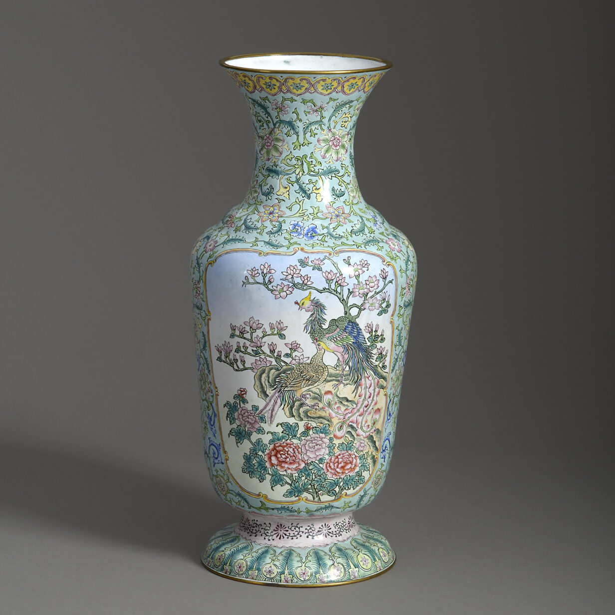 20th century republic period canton enamel vase