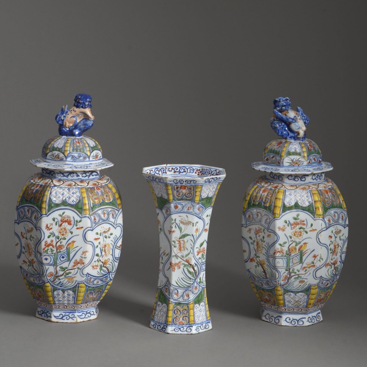 Three delft vases