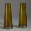 Pair of amber glass vases