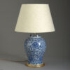 Blue and white porcelain vase lamp