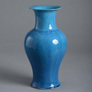 Turquoise porcelain vase