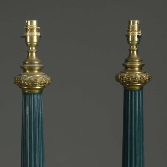 Pair of tole table lamps