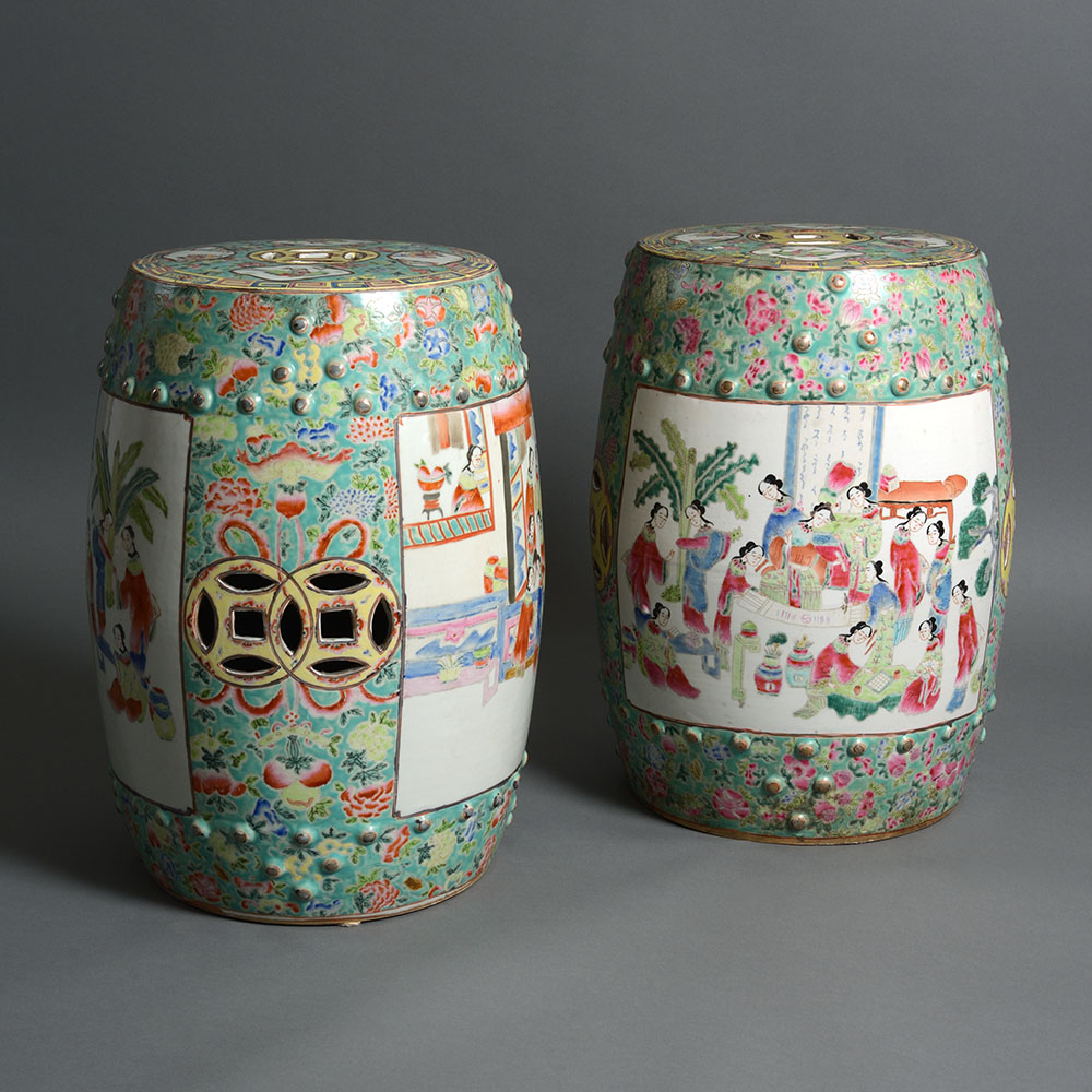 Pair of 20th century chinese garden stools