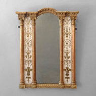 An early 19th century regency period eglomisé border glass mirror