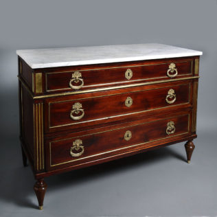 A late 18th century directoire period mahogany commode