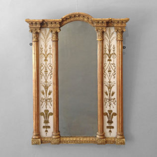 Early 19th century regency period eglomisé border glass mirror