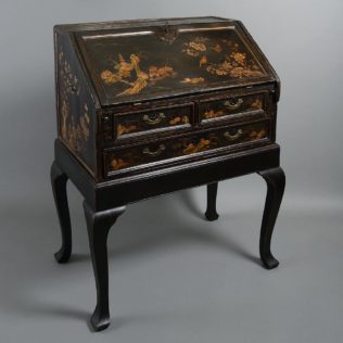 An 18th century chinese export black lacquer bureau