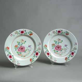 A pair of famille rose chargers, c 1780