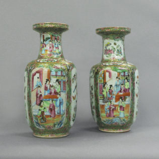 A pair of canton vases, c 1880