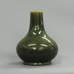 A tea dust glaze bottle vase, c 1860