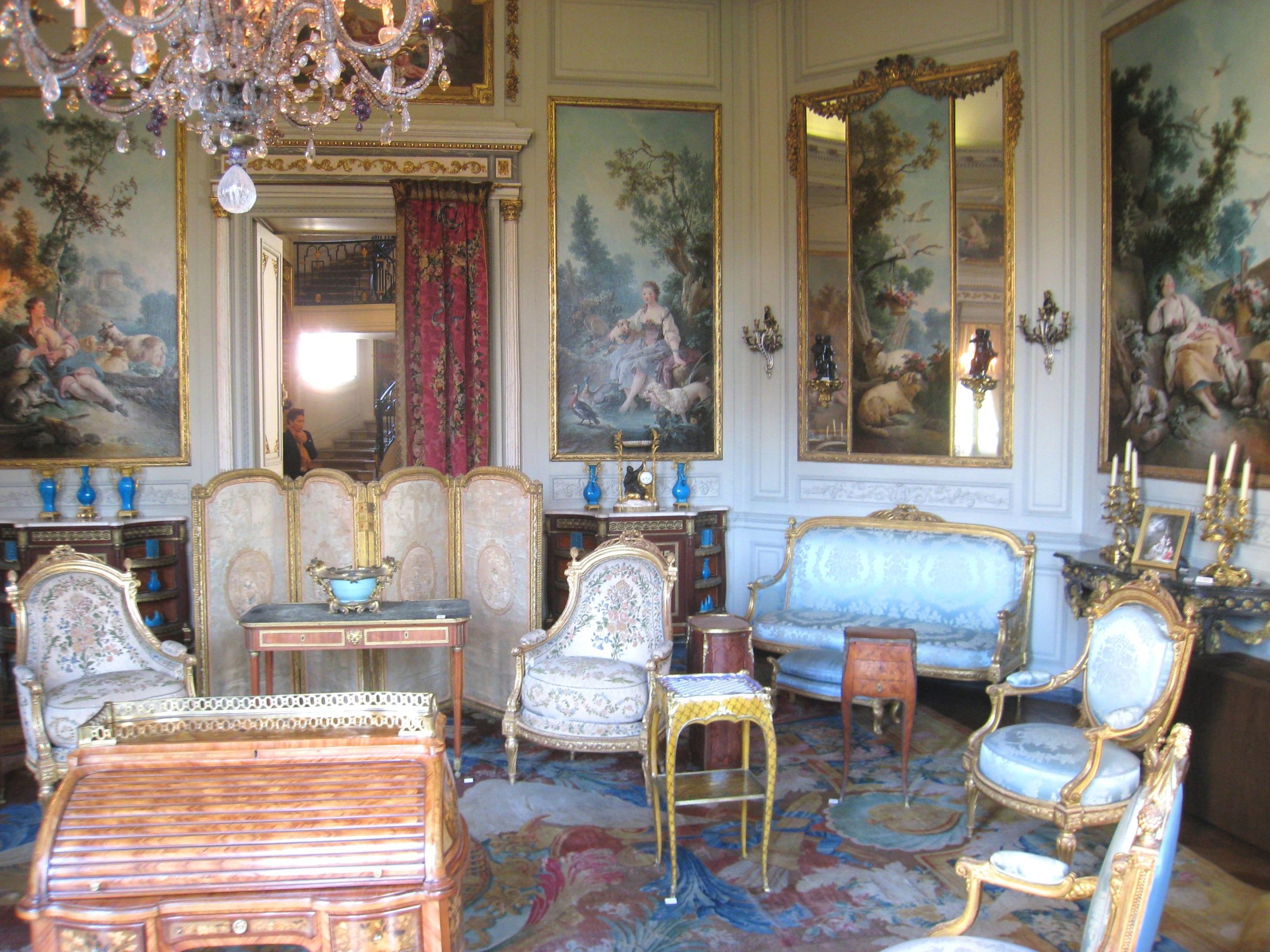 A room furnished in the Louis XV style