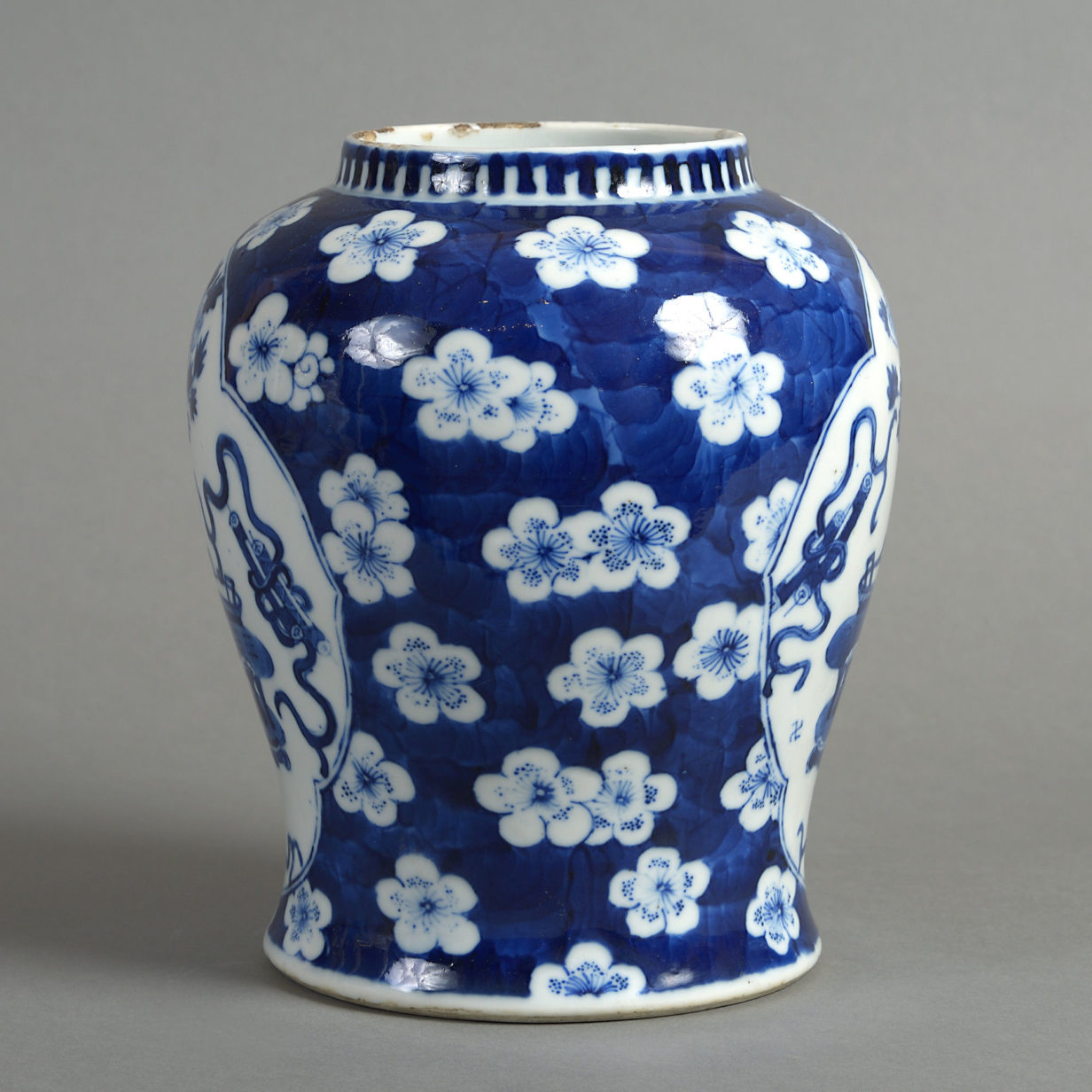 19th century blue & white porcelain baluster vase