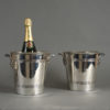 Pair of early 20th century silver-plated champagne wine coolers