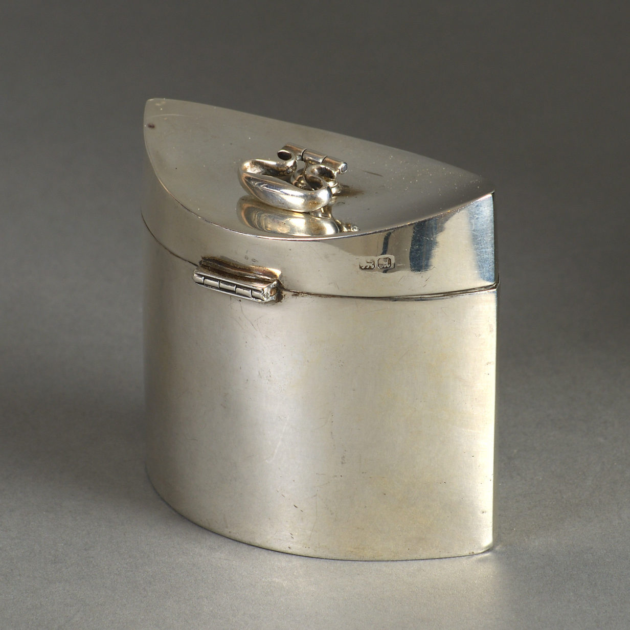19th century silver tea caddy in the george iii manner