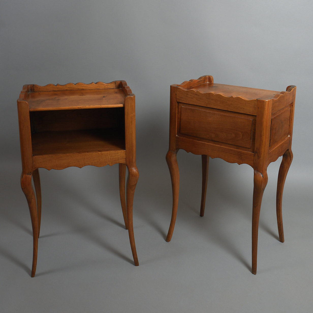 20th century pair of rococo bedside tables