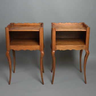 20th century pair of rococo bedside tables