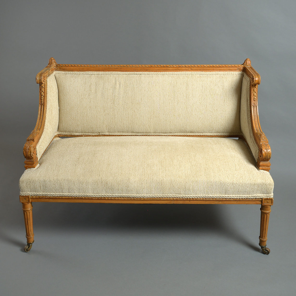 19th century louis xvi style carved beechwood canapé or sofa