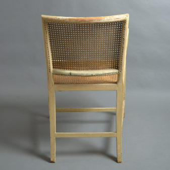 Late 18th century painted george iii period sheraton open armchair