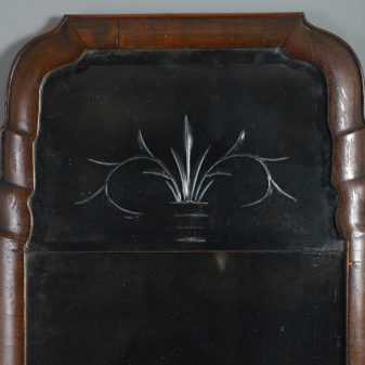 Early 18th century queen anne period walnut pier mirror