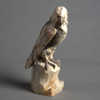 20th century alabaster parrot
