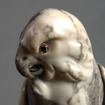 20th century alabaster parrot