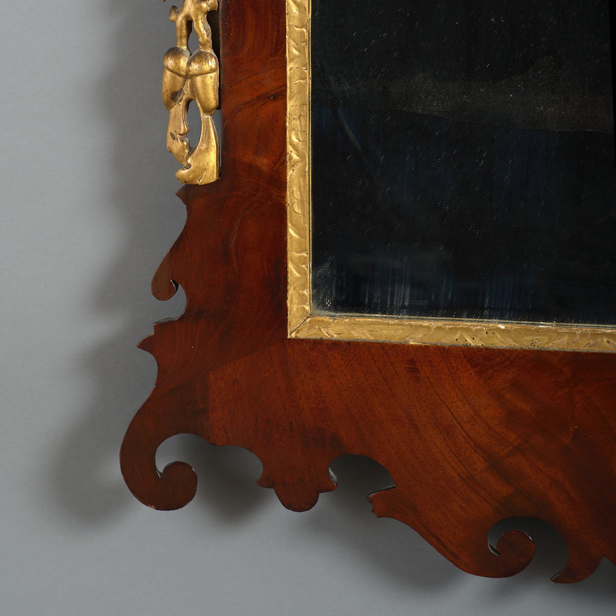 18th century george ii period walnut and parcel gilded mirror