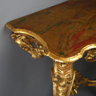 19th century giltwood rococo console table