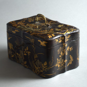 18th century chinese export black lacquer casket