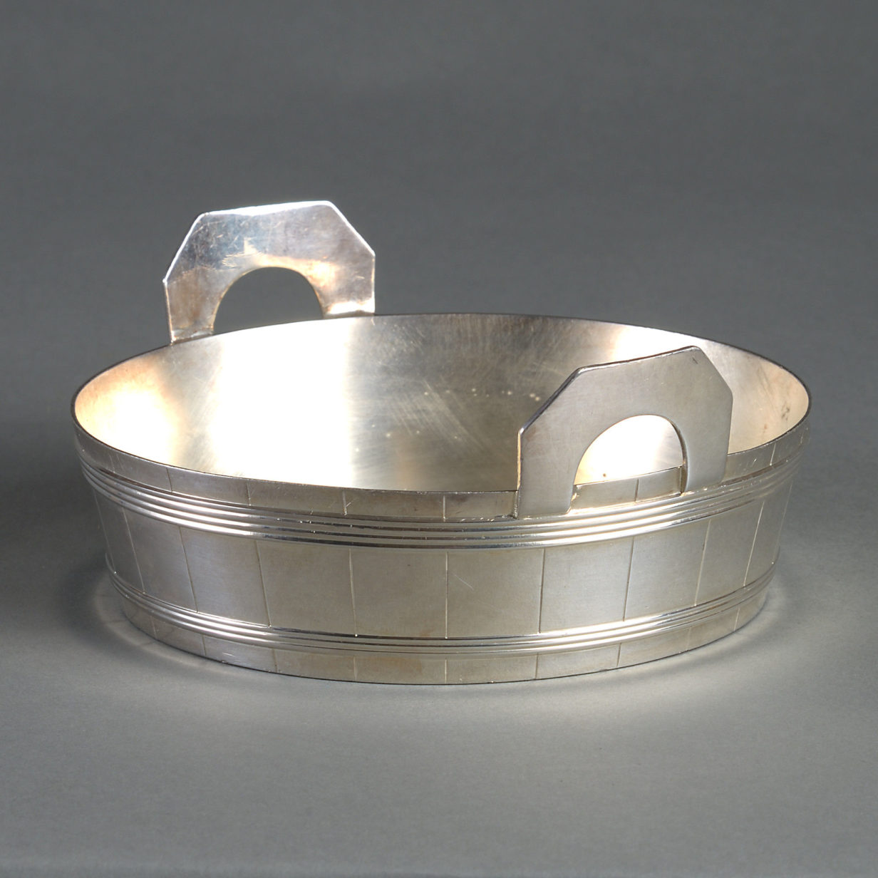 Early 20th century silvered butter dish