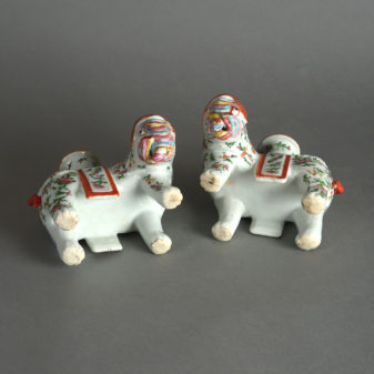 19th century pair of famille rose porcelain elephants 5 19th century pair of famille rose porcelain elephants