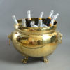 A large 19th century brass planter or wine cooler