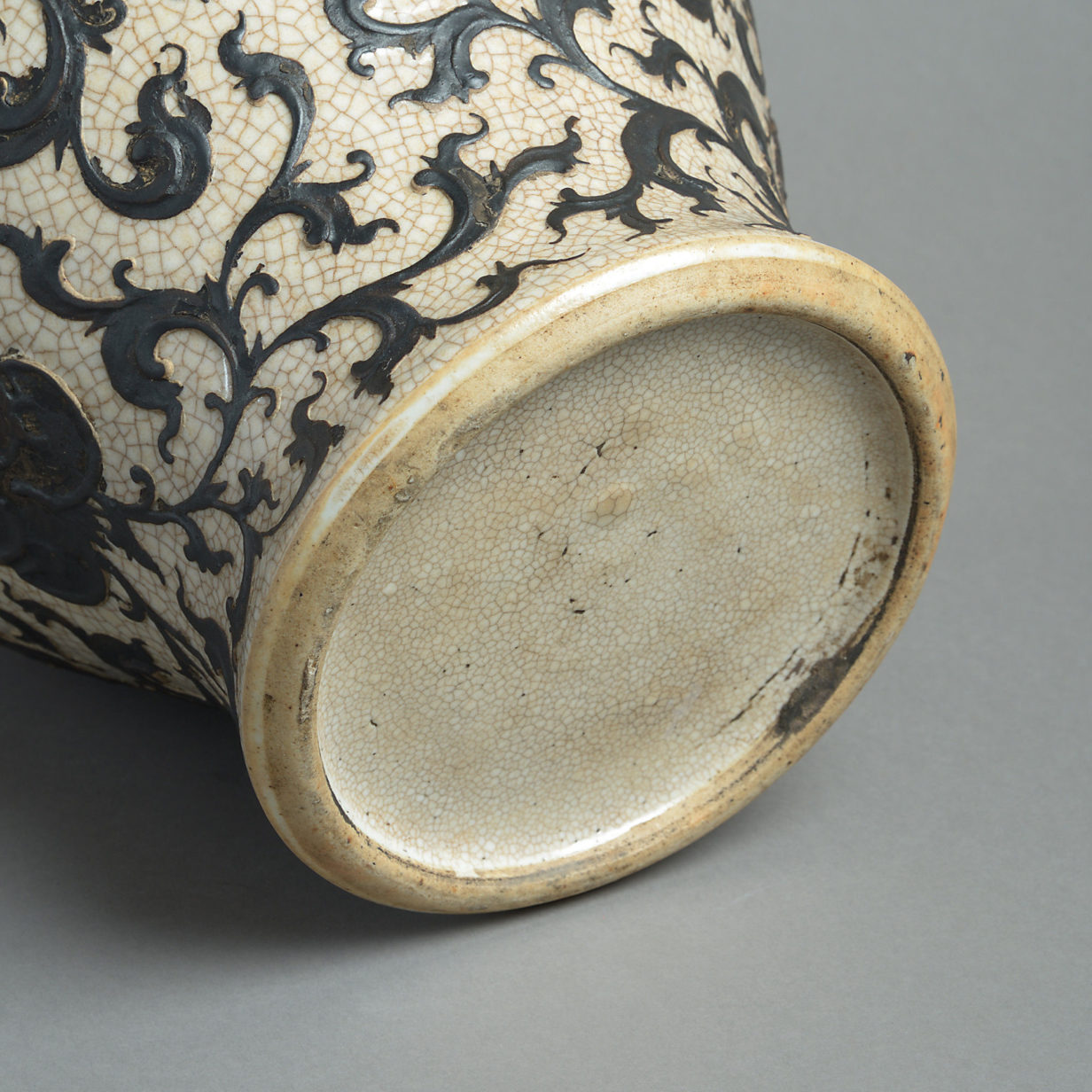 19th century crackleware baluster vase