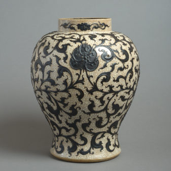 19th century crackleware baluster vase