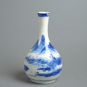 19th century blue and white porcelain vase with stopper