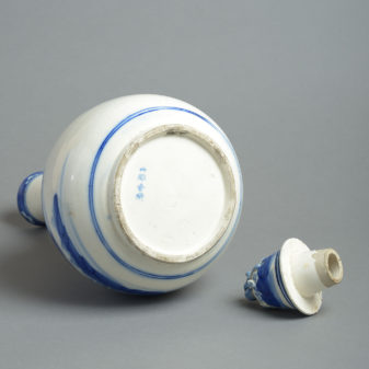 19th century blue and white porcelain vase with stopper