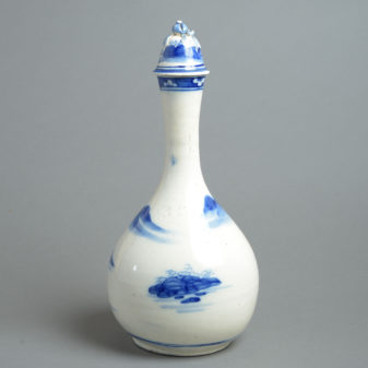 19th century blue and white porcelain vase with stopper