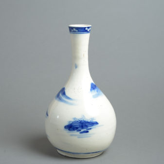 19th century blue and white porcelain vase with stopper
