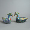 Late 19th century pair of large scale cloisonné duck boxes