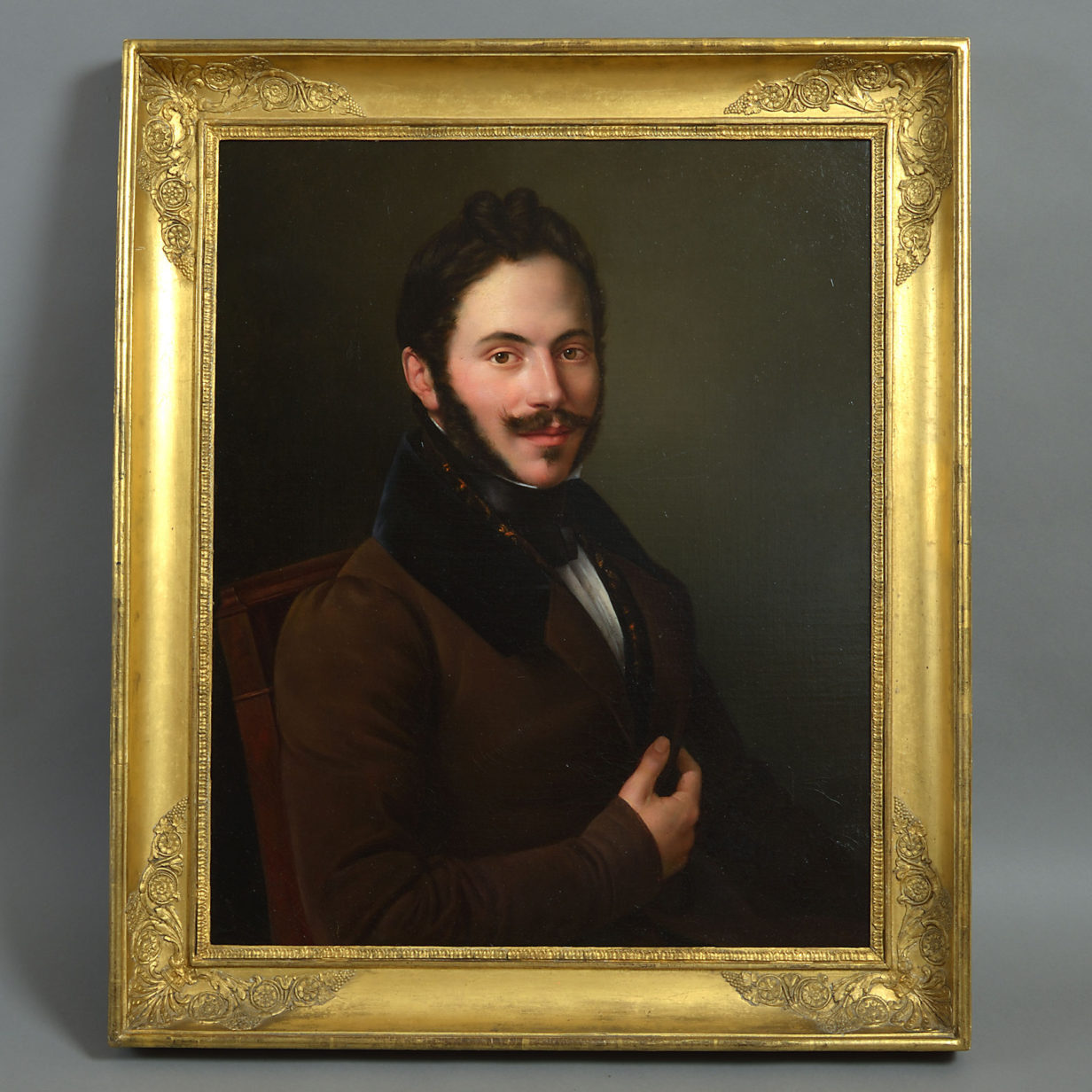 Edouard pingret (1788-1875) portrait of capt. Joseph marie louis alfred de bouffier