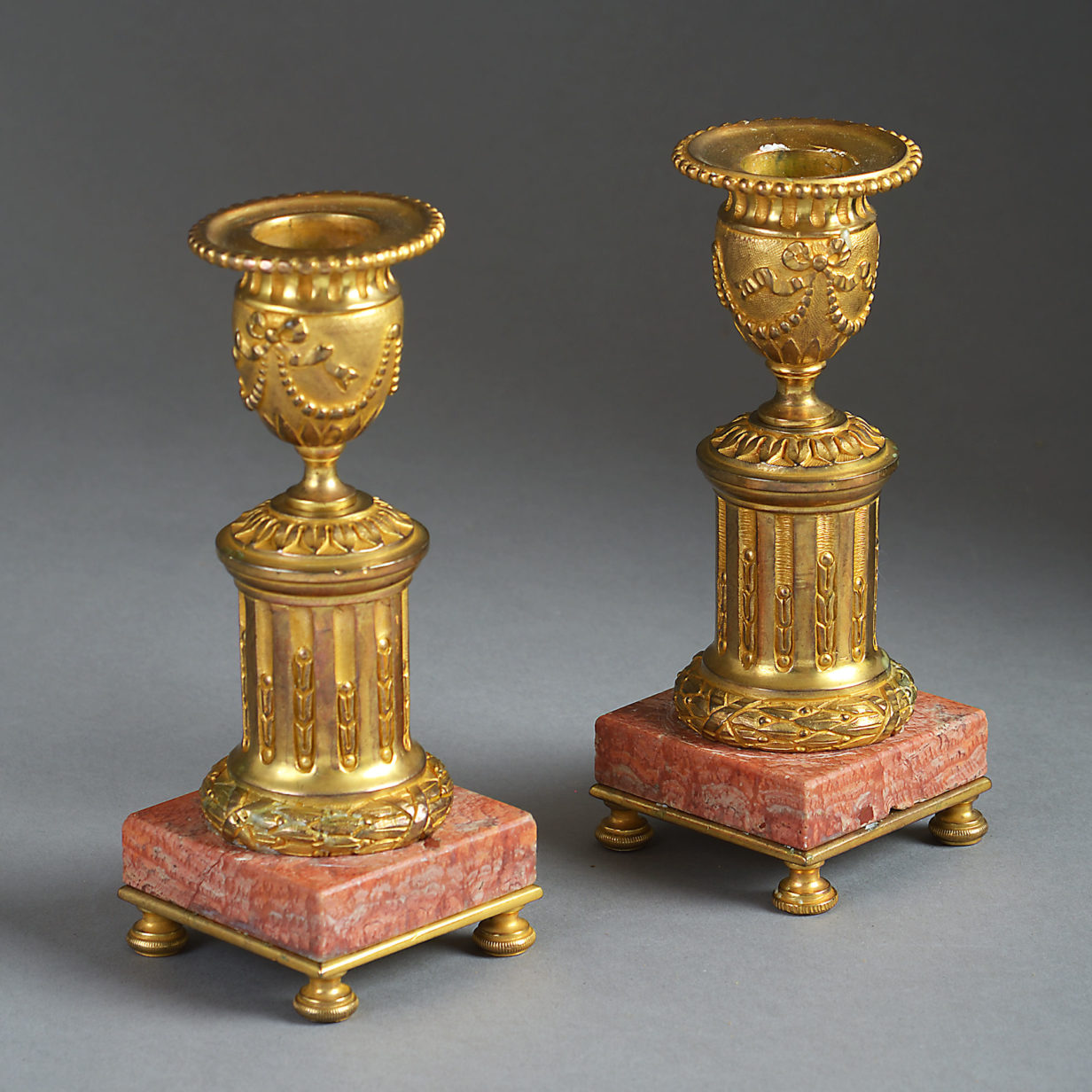 Pair of late 18th century louis xvi period ormolu candlesticks