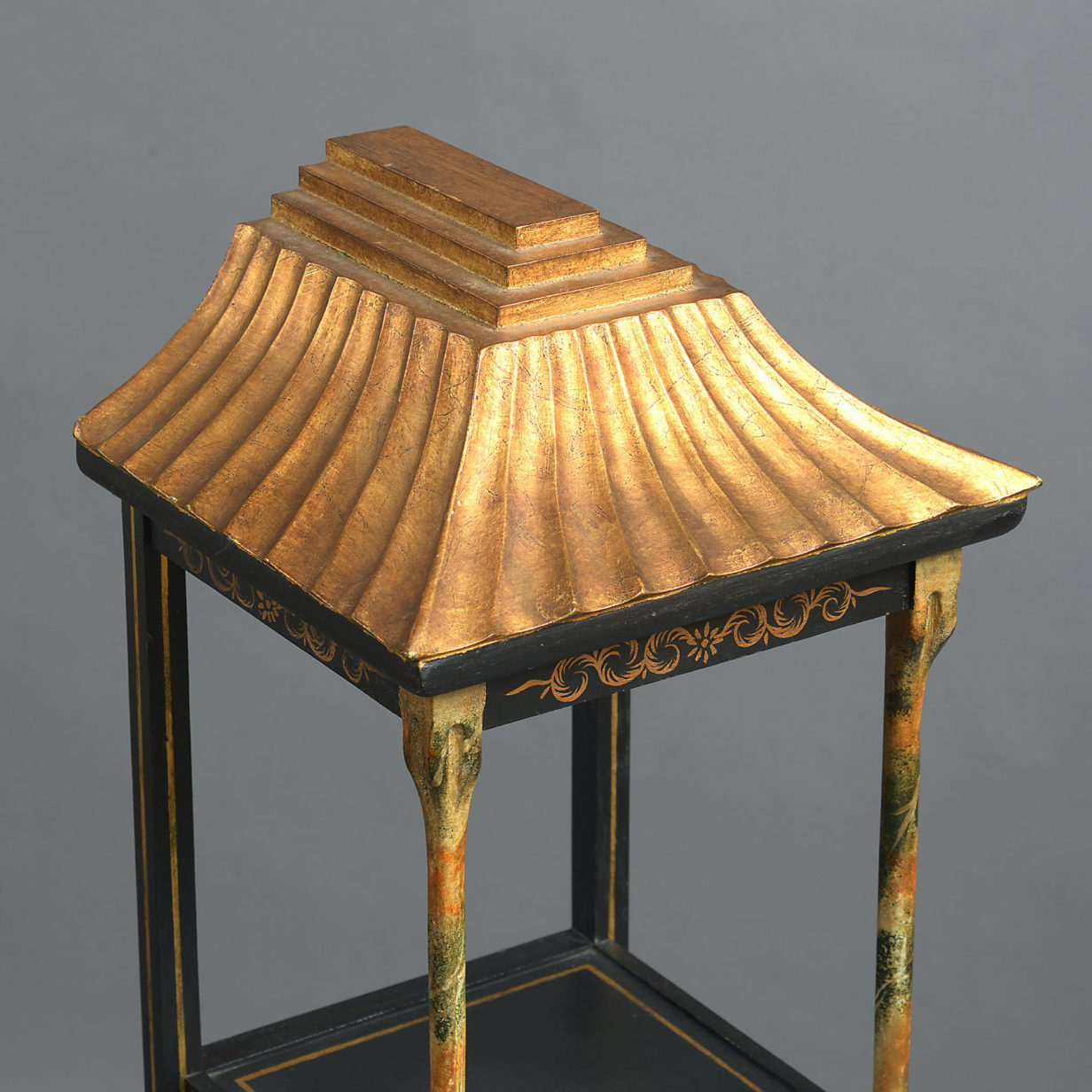 A 20th century set of chinoiserie pagoda shelves