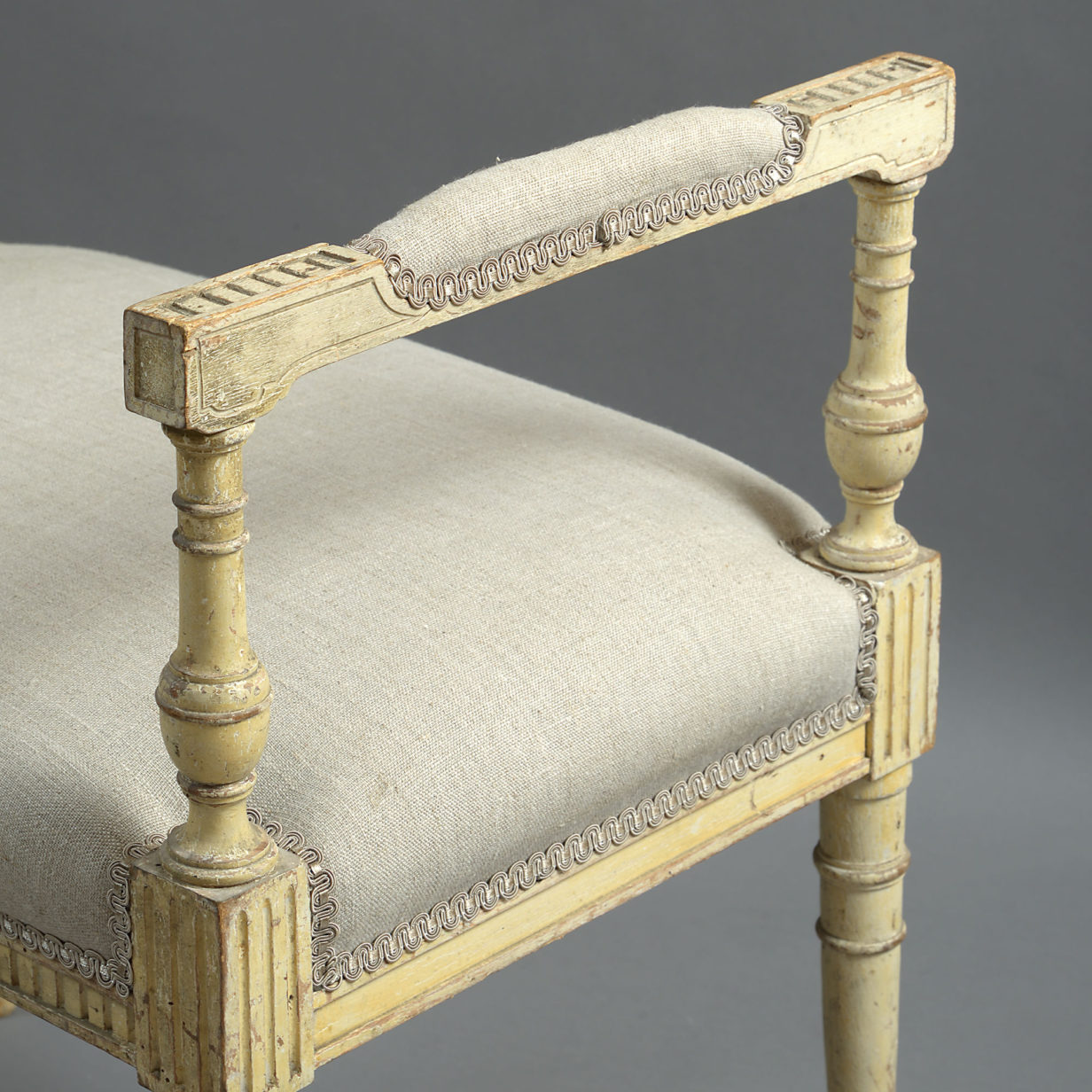 19th century cream louis xvi style stool