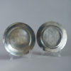 Early 18th century pair of pewter plates by thomas ridding