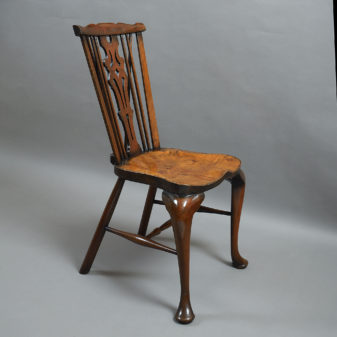 A pair of windsor hall chairs
