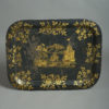 19th century black and gilt chinoiserie tole tray