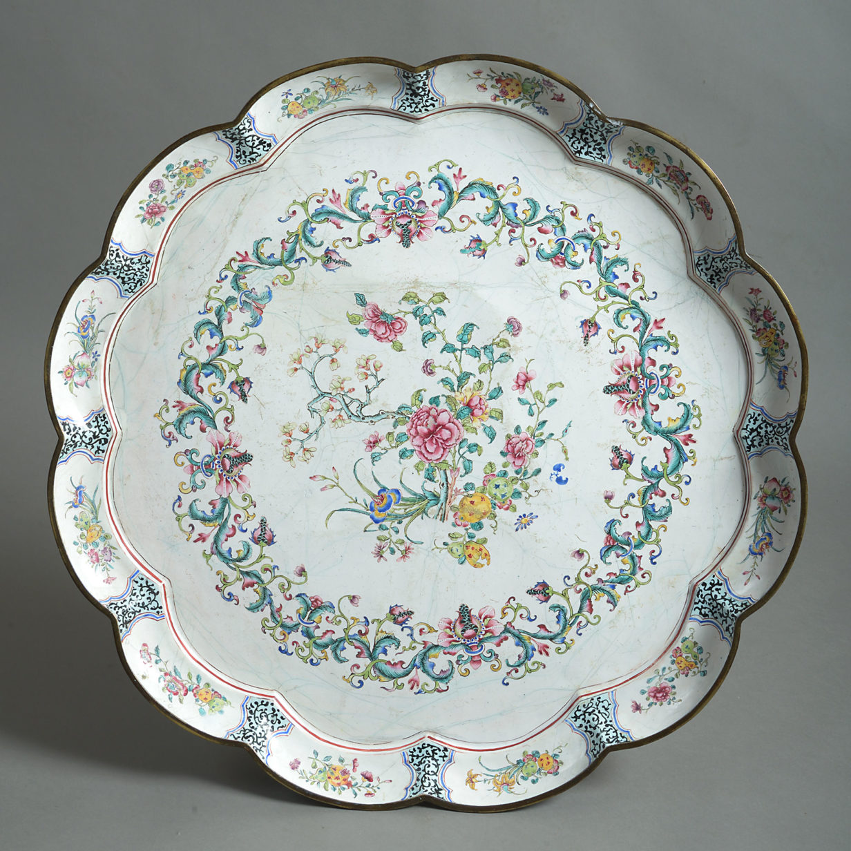 18th century canton enamel charger