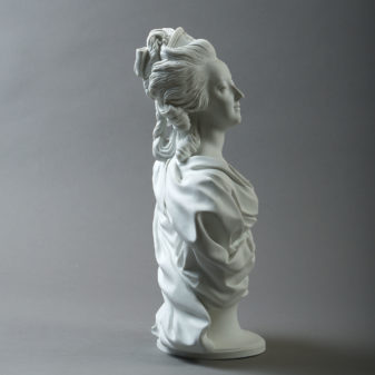 19th century biscuit porcelain bust of queen marie antoinette of france